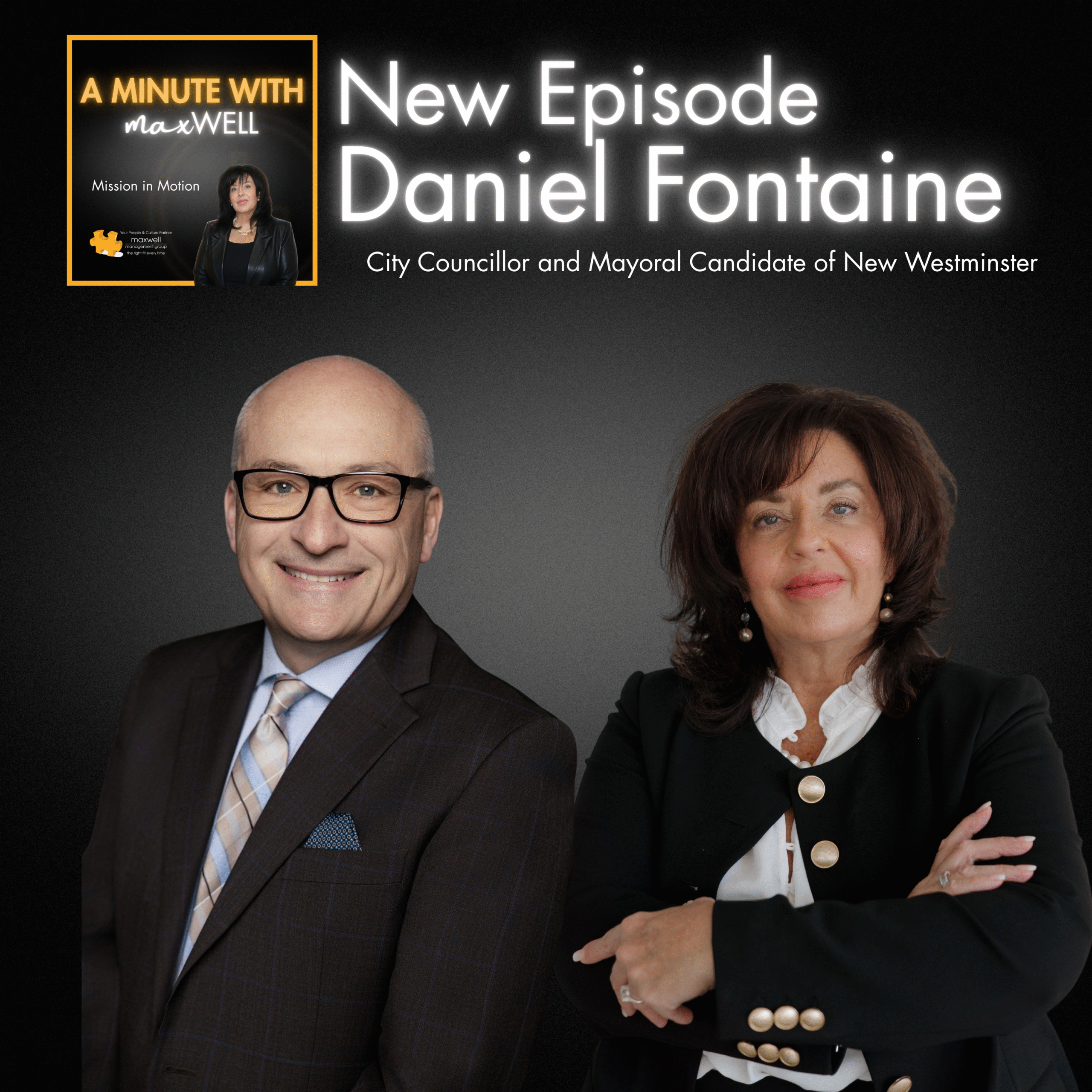 Podcast Episode Thumbnail with Heather Maxwell and Daniel Fontaine